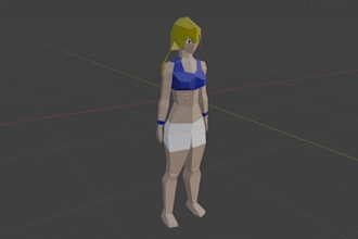 make low poly character with rigging in blender