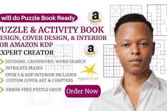 do puzzle sudoku crossword search mazes  interior  cover design for amazon KDP