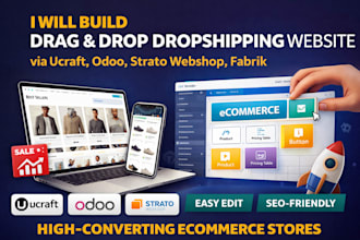 build drag and drop dropshipping website via ucraft odoo strato webshop fabrik