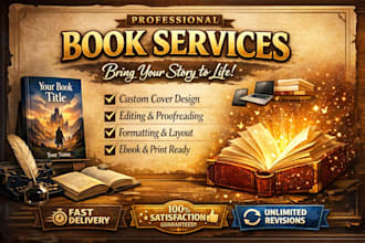 do book formatting, book cover book editing book logo