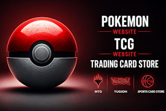 design pokemon website, tcg , trading card store, mtg, yugioh, sports card store