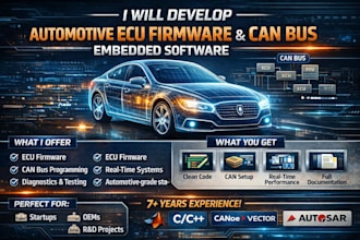 develop automotive ecu firmware and can bus embedded software