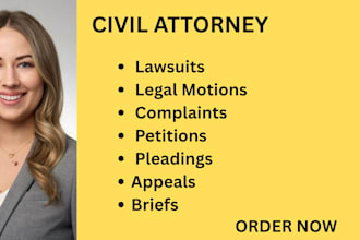 draft court pleadings, motion, lawsuit, complaint, petition, appeal, answer, nda
