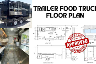 create custom caravan, food truck, or cafe floor plan for city permit approval