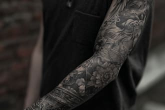 create a tattoo design of tattoo sleeve