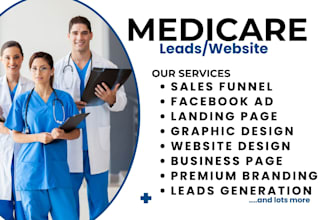 medicare leads health life insurance landing page sales funnel facebook ads logo