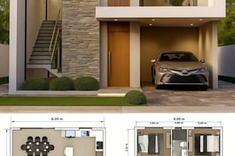create 2d floor plans section and elevation