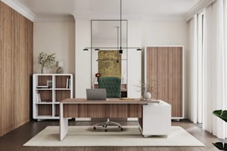 redesign office interior, commercial workspace,3d layout rendering, 3d furniture