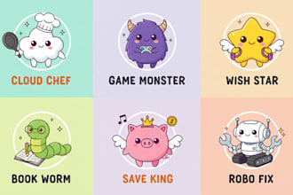design cute kawaii chibi cartoon mascot logo