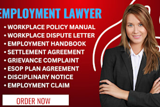 handle employment conflicts and draft policies, handbooks, esop plans and claims