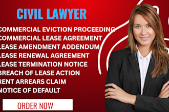manage commercial lease disputes, renewals, termination and eviction cases