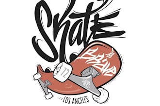 design high quality skate board vintage logo with t shirt design
