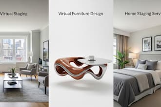 provide real estate virtual staging, virtual furniture design, and home staging