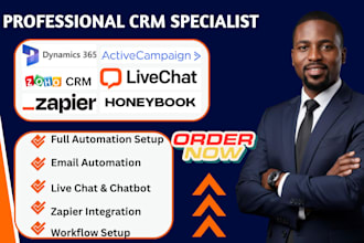 dynamics 365 zoho active campaign live chat honeybook automation zap integration