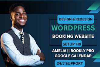 redesign wordpress elementor booking website and fix bookly pro or amelia issues