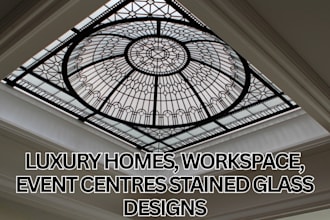 design custom geometric floral stained glass bespoke architectural roof skylight