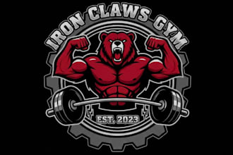 design bodybuilding mascot logo design service for business page