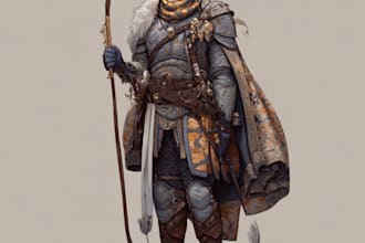 draw a fantasy character for dnd, pathfinder, etc
