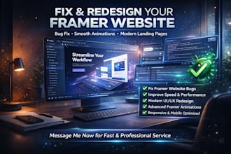 fix edit framer website bug issue redesign framer animation landing page website