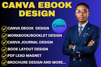 do canva ebook, workbook, magazine, journal design, worksheet canva ebook design