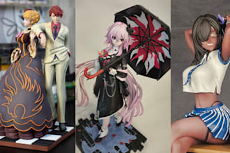 print and paint anime figure model miniature stl print hand painting resin print