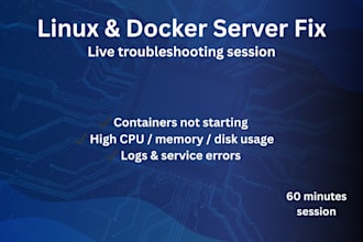 fix your linux server or docker container issues in a live session