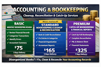 do accounting bookkeeping cleanup reconciliation and catch up