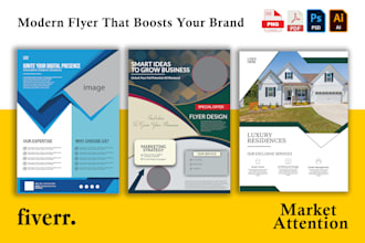 design professional flyer, bifold or trifold brochure