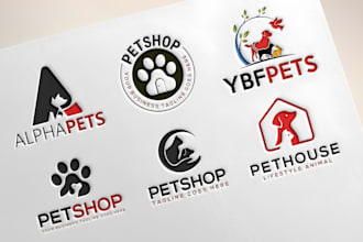 create modern minimalist pet shop and dog logo design