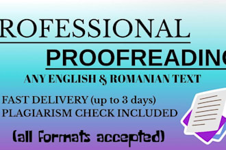 proofread english and romanian texts