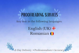 proofread english and romanian texts