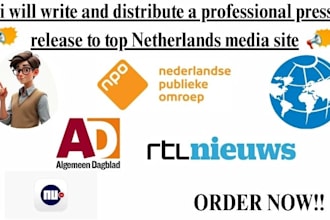 write and distribute a professional press release to top netherlands media site