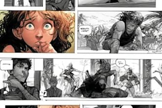illustrate a custom digital comic strip