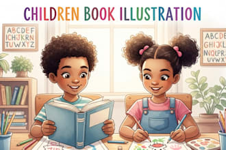 hand drawn watercolor illustration children story book painting whimsical