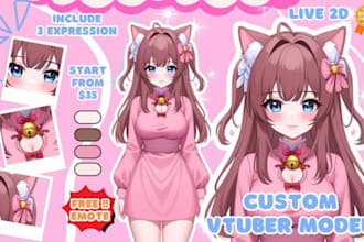 do custom anime vtuber model live2d  avatar anime vtuber