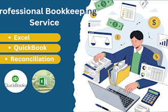 bookkeeping, excel accounting and bank reconciliation professionally