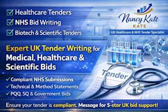 prepare compliant nhs, medical and research grant tender submissions UK