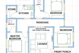 create custom 2d barndominium, cottage, tiny house, floor plans with dimensions
