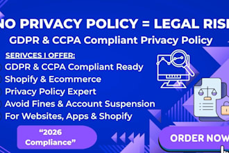 write gdpr and ccpa compliant privacy policy to protect your website