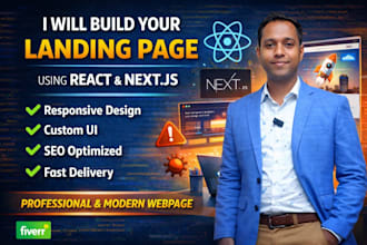 build landing page in react js or next js