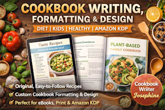 be your amazon KDP cookbook ghostwriter, recipe writer, do cookbook formatting