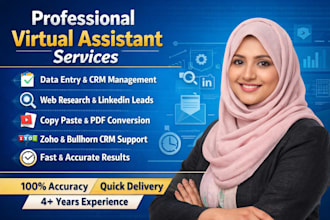 provide professional data entry, CRM entry and web research services