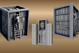 design 3d printable laser cutting 3d book nook dioramas for bookshelf miniature