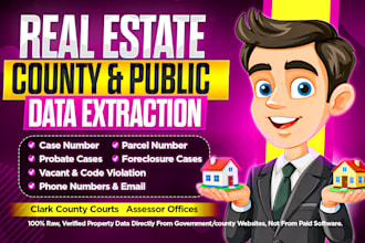 extract real estate county and public records data probate