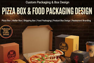 design custom packaging box pizza box design with print ready dieline