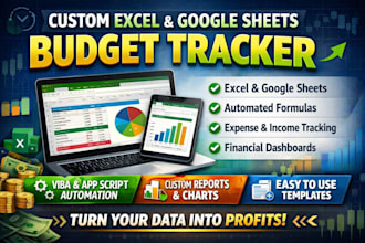 create a custom excel or google sheets budget tracker