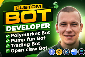 blockchain developer polymarket trading bot open claw ai pump fun telegram bot