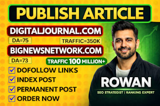 publish news article on high da guest post backlink,  guest posting seo service