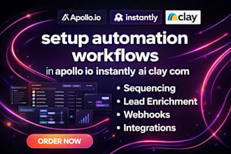setup automation workflows in apollo io instantly ai clay com