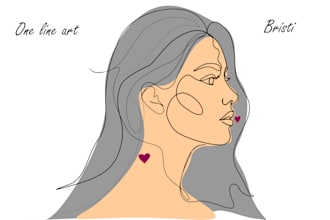 draw minimalist, continuous one line art illustration